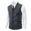 Nuevo Chaleco Suéter Casual de Punto Grueso con Cuello en V Estilo Coreano para Hombre Talla Grande con Forro de Terciopelo