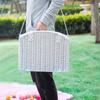 Cesta de Picnic de Ratán Personalizada Transfronteriza Portátil Aislada Caja de Picnic Cesta de Almacenamiento para Picnic al Aire Libre con Tapa Cesta de Almacenamiento para Vajilla