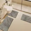 Alfombrilla de Baño con Forma de U para Pie de Inodoro Juego de Tres Piezas Antideslizante para Baño Alfombra de Diatomeas Absorbente Alfombra de Inodoro para el Hogar