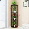 Suporte de Flores Sala de Estar De Chão Varanda Prateleira de Armazenamento Suporte para Vasos de Flores Simples Moderno Interno Múltiplas Camadas Triângulo Aço Madeira Suporte de Flores