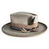Sombrero de copa de moda transfronterizo con forma de lágrima, sombrero fedora de lana pura con volantes, sombrero de fieltro de lana pura versátil