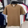 Camiseta de algodón de alta gama para hombre, de manga corta, nueva para verano, moderna y versátil, corte holgado, elástica, bordada, con un tacto premium