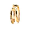 Brincos de Orelha de Camada Dupla com Zircônia, Estilo Ins Europeu e Americano, Venda Quente Transfronteiriça, Geométricos Simples, Presilhas de Orelha em Ouro Real 18K