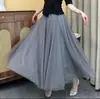 Falda de malla para mujer, falda morada para danza cuadrada, falda de gran vuelo de 720 grados, grupo de baile, cintura alta, ajustada, línea A, longitud para foto