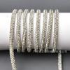 Venta al por mayor redondo diamante completo cuerda suave pedrería con 4mm6mm Diamante Blanco tira larga adhesivo cuerda de algodón accesorios para ropa accesorios diy