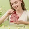 Bolsa de organza com cordão multicolorida, bolsa de malha transparente com cordão, para joias, doces de casamento, embalagem de presente, bolsa de armazenamento para sachês