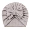 Chapéu Jacquard de Laço Infantil Estilo Novo Europeu e Americano, Chapéu de Laço Infantil de Cor Sólida, Touca Fetal Infantil Sem Ossos