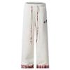 Calça de Moletom Esportiva Patchwork Xadrez Retro Americana para Mulheres, Nova Primavera e Outono Reta Solta Versátil Tendência Perna Larga Casual