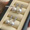Pendientes Colgantes de Plata de Ley S925 con Perla Swarovski Clásica Estilo Princesa Diana con Circonita Microincrustada, Pendientes de Estilo Popular Novedad 2025 con un Ambiente Elegante