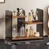 Organizador de escritorio, encimera de aparador, estante de almacenamiento para tazas de agua y té, organizador acrílico multicapa para bolsitas de té y café