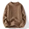 Suéter rojo para el año zodiacal, otoño e invierno, suéter grueso de punto trenzado casual y elegante para hombre, prenda exterior, tejido navideño para parejas