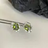 Pendientes de circonita verde oliva líquida de Niche para mujer, pendientes de alta gama de moda, pendientes únicos y elegantes.