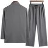 Traje Tang de Algodón y Lino de Primavera y Verano para Hombre de Mediana Edad y Anciano de Manga Larga Traje de Papá Estilo Chino Hanfu Traje de Abuelo Ropa para Ancianos