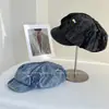 Gorra Plaid Lavada de Mezclilla Octagonal para Mujer, Sombrero de Tela con Protección Solar para Primavera y Verano, Gorra de Boina con Decoración de Lentejuelas, Sombrero de Moda, Tendencia