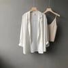 Chaqueta de traje de gasa con protección solar estilo coreano para mujer, diseño fino de primavera y verano, nicho, estilo británico suelto Dagging Xiaoxi