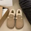Tendencia de Temperamento Zapatos Birkenstock de Suela Gruesa para Mujer Botas de Nieve Engrosadas con Felpa Ropa de Exterior Otoño 2026 Nuevo Antideslizante Cálido Piel