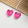 Pendientes de Resina Transparente en Forma de Corazón Imitación Corazón de Melocotón Joyería Accesorios Collar de Amor Llavero Colgante para Bolso