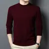 Suéter de Lana para Hombre Tongxiang Puyuan 100% Puro Otoño Nuevo para Hombre Cuello Redondo Color Sólido Casual Camisa Base de Lana