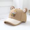 Chapéu Estilo Coreano Atacado para Crianças de 2-6 Anos Boné com Aba Desenho de Carro Ursinho Super Fofo Boné de Baseball para Bebê Primavera e Outono