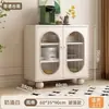 Aparador de Madera Maciza, Cómoda Color Crema, Gabinete para Sala de Estar, Gabinete de Almacenamiento, Gabinete Doméstico, Gabinete para Té, Gabinete para Tazones