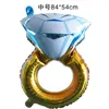 Nuevo anillo de propuesta de diamante color oro rosa grande decoración de fiesta globo de aluminio