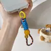 Adecuado para todo tipo de fundas de teléfono móvil, cordón corto para colgar, adornos colgantes, candado para llaves, mochila, cara sonriente de colores, cuerda para colgar con tarjeta