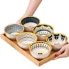 Conjunto de Louça Estilo Nórdico Tigela de Arroz Tigela Pequena Tigela Cerâmica Estilo Japonês Doméstica Tigela Cerâmica para Macarrão Instantâneo Alto Valor Estético Conjunto de Tigelas e Pratos Modernos