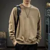 Chamarra sudadera retro americana de cuello redondo para hombre, ropa de gamuza para primavera y otoño, talla grande, holgada, top moderno de manga larga