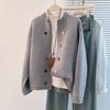 Cárdigan Holgado de Punto de Diseño Nicho Coreano 2025 Decorado con Botones Color Puro Cuello Redondo Chaqueta Suéter Top para Mujer