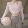 Roupas de Yoga Lulu Personalizadas para Mulheres Roupas de Treino para Corrida Fitness Tops Esportivos Slim Malha Elegante Respirável Mangas Longas