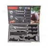 Conjunto de Facas de Cozinha Transfronteiriço Conjunto de 5 Peças com Cabo em Formato de Ferradura, Padrão Diamante, Faca Antiaderente, Pequeno Conjunto de Facas de Cozinha, Multifuncional para Uso Doméstico