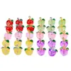 Brinquedo de Comida Maçã Colorida Realista Tridimensional Pingente de Fruta Brincos Doces Fofos Feitos à Mão Pulseira Acessórios DIY