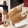 Zapatos de Algodón para Nieve con Suela Gruesa para Mujer 2025 Nuevo Invierno Forrados de Felpa Engrosados Cálidos Zapatos de Algodón Peludos Zapatos Birkenstock Talla Grande Exportación