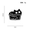Insignia Metálica Gato Negro Divertido Oscuro Proceso de Esmalte Broche Gatito Lindo Genial Pin Decorativo para Mochila Chaqueta Fuente