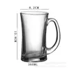 Jingyuan copo de vidro de grande capacidade para uso doméstico, transparente espesso, copo de cerveja com alça, copo de água, resistente ao calor, conjunto de xícaras de chá