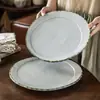 Platos Irregulares Únicos Estilo Vintage, Platos para Filete, Platos para Pasta, Platos de Cerámica Especializados, Platos de Cena para el Hogar al por Mayor, Platos Grandes, Platos de Cena