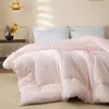Colcha de Algodão Outono e Inverno Aconchegante Quente Dormitório Quarto Confortável Amigável à Pele Cor Sólida Núcleo de Colcha de Inverno Roupa de Cama