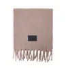 Bufanda de Lana de Color Puro con Borlas Nueva para Otoño e Invierno para Mujer Bufanda Engrosada Resistente al Frío y Cálida Chal Versátil Simple de Alta Gama