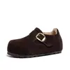 1808 Zapatos Birkenstock Feos Lindos de Capibara para Aumentar la Altura para Mujer, Nuevos Zapatos de Algodón Peludo Slip-On de Cobertura Total Otoño/Invierno