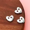 Botón de plata pura S925 en forma de corazón nariz de cerdo DIY pulsera trenzada hecha a mano con cuentas cierre cierre de extremo de collar accesorios
