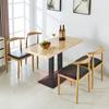 Mesa y silla de comida rápida sencillas al por mayor, silla de esquina de hierro, tienda de té con leche, restaurante, cantina, mesa y silla combinadas