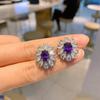 Conjunto de joyería de moda Zhuang Shengsheng, venta en vivo, pendientes, anillo y microcolgante de circonio, conjunto de tres piezas
