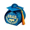 Nueva Caja de Dulces 3D Estampada en Oro para Temporada de Graduación, Caja de Recuerdos para Fiesta con Birrete y Borla, Caja para Snacks, Decoración de Caja de Regalo Pequeña