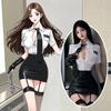 Lingerie Sexy, Desejo Puro Sexy, Policial, Aeromoça Profissional para Role-Playing, Uniforme que Cobre o Quadril, Fantasia de Tentação e Paixão