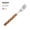 Talheres de aço inoxidável 304 de bambu transfronteiriço, faca, garfo e colher japoneses, adequados para hotel, faca e garfo para bife, colher e garfo domésticos
