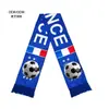 Bufanda Personalizada con Bloques de Color, Emblema, Lema del Equipo Nacional de Francia, Evento de Maratón para Aficionados, Porras