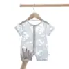 Macacão Curto para Bebês Meninos e Meninas, Roupa de Dormir Leve de Verão, Macacão Floral para Recém-Nascidos Engatinhar, Macacão de Verão
