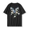 Camiseta de Manga Corta Mariposa que Cambia de Color Estilo Nuevo 2026, Moda Impresa de Cuello Redondo Bordada Holgada Moda Manga Corta Top Ins