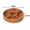 Cesta de Almacenamiento Compartimentada Decorativa Tejida de Bambú Anti-Ratán para Frutas y Verduras, Snacks, Dulces, Artículos Varios del Hogar