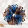 Goma para el pelo tipo scrunchie oversized de estilo coreano con múltiples capas, liga para el pelo de estilo perezoso, cuerda para coleta, accesorio para el pelo de alta gama